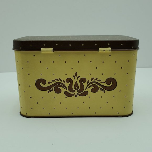 Pfaltzgraff Village Metal Recipe Card Holder Tin Box Cookie Candy Tea Tin - Picture 3 of 8